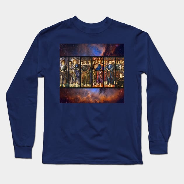 SIX DAYS OF CREATION ANGELS by Edward Burne Jones Long Sleeve T-Shirt by BulganLumini